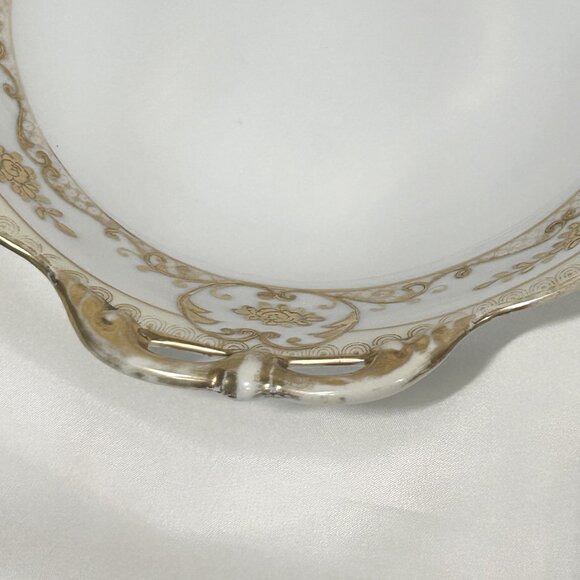 Vintage Nippon Toki Gomei Kaisha Japan Gilt Dish 9" Art Deco Porcelain 1920s - Picture 4 of 6